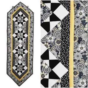 🍒 Hand Made Quilted Geometric & Floral Table Runner Cloth